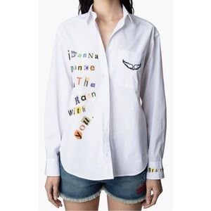 Zadig & Voltaire Tais Pop Heart Button Up Shirt